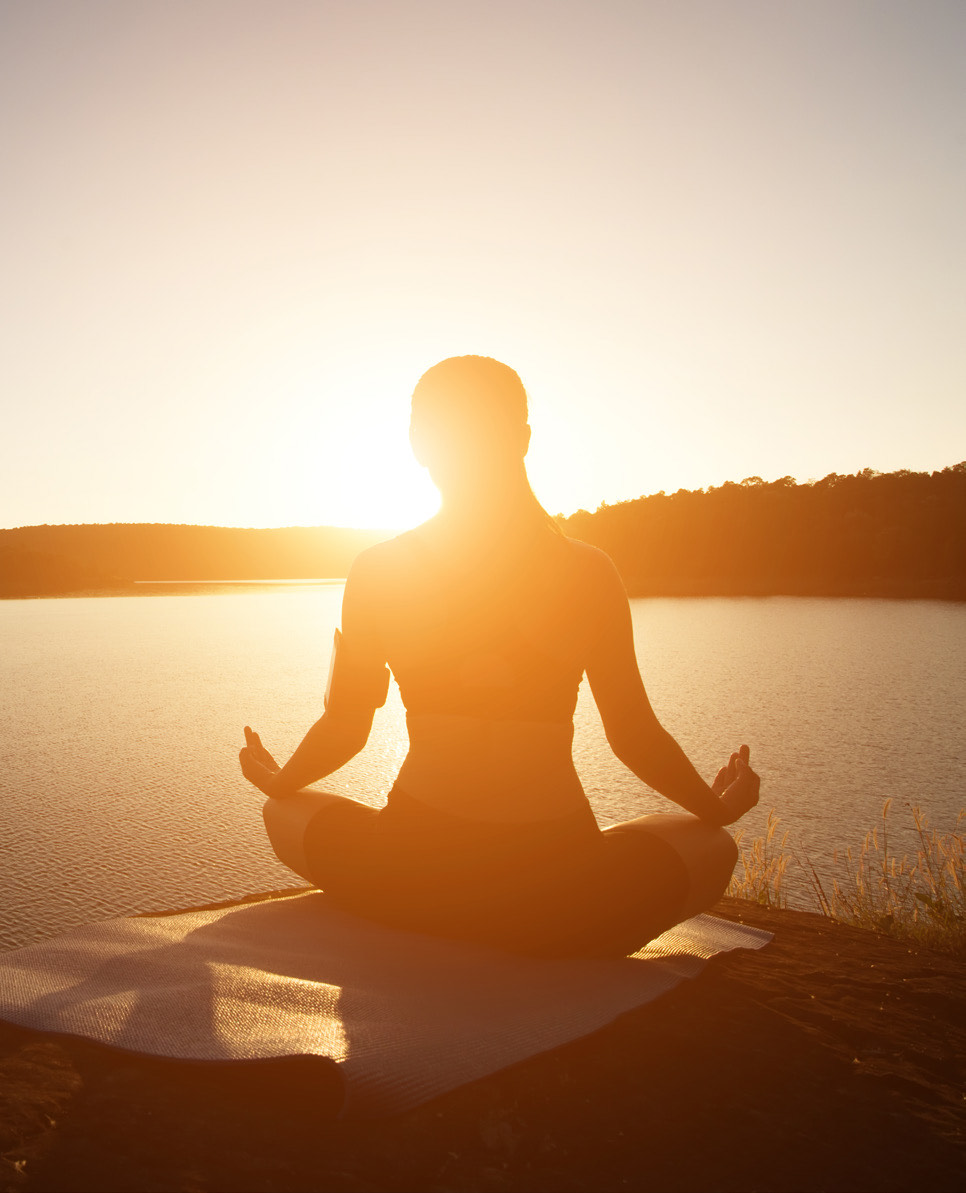 Meditation at sunset