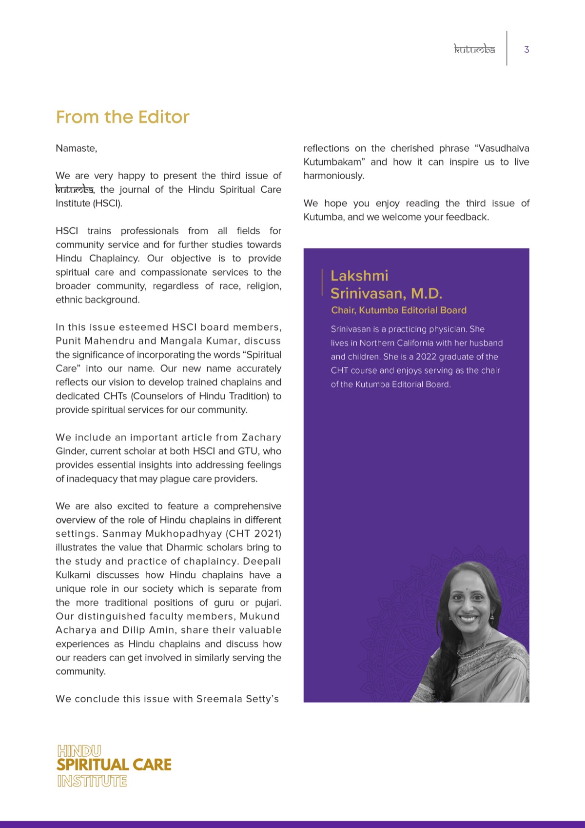 Lakshmi Srinivasan, M.D.