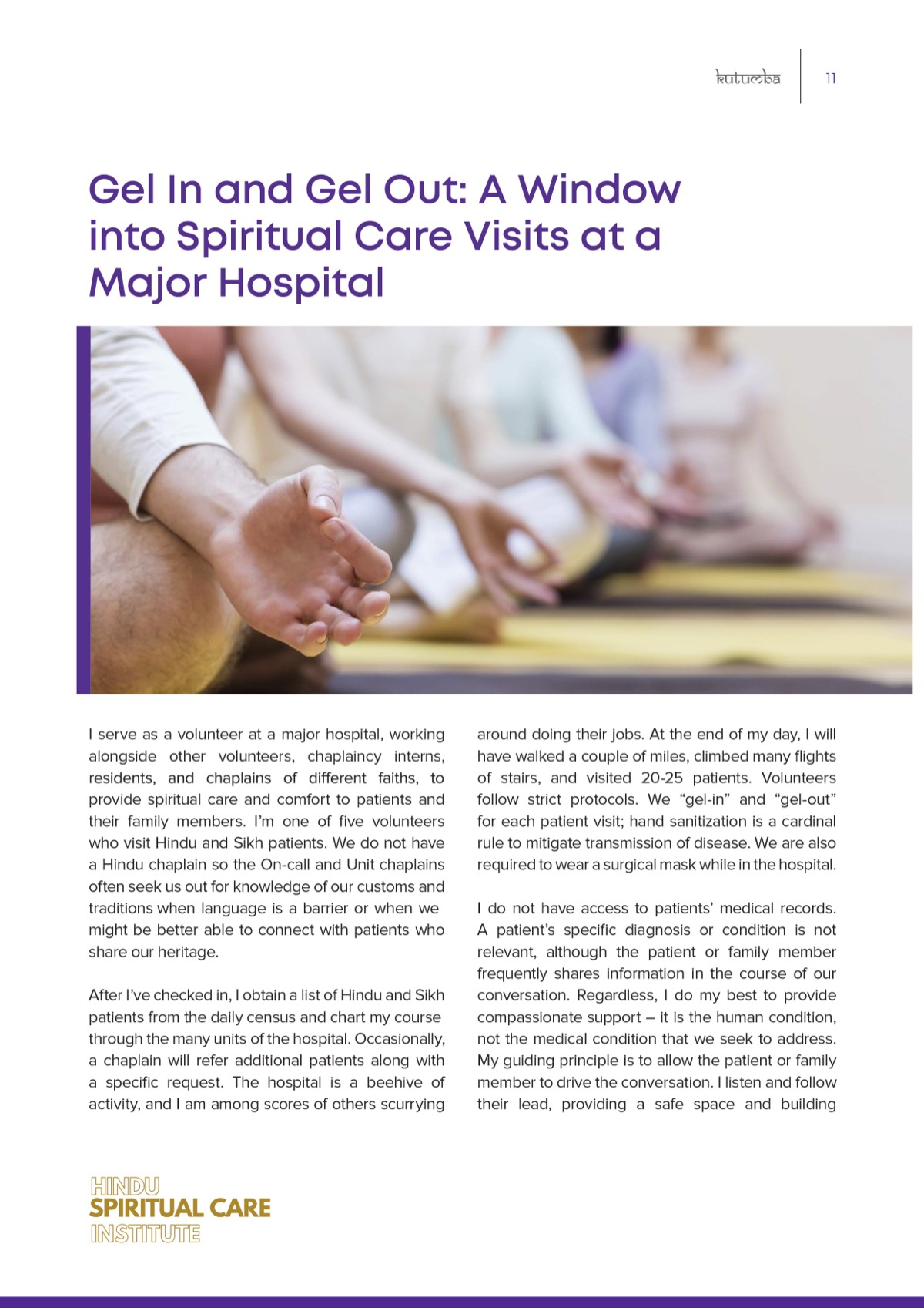 Spiritual care at hospital